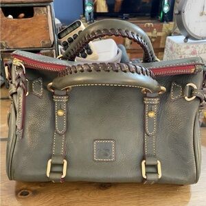 Dooney and Bourke rare olive green Florentine satchel, small size